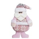 Pendente Boneco de Natal Rosa Trico Natal 22cm C463