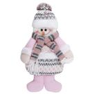 Pendente Boneco de Natal Rosa Trico Natal 22cm C463