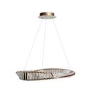 Pendente Bronze Anel Cristal LED 25W D60cm 3000K