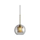 Pendente Bronze Globo Vidro Transparente 25cm 1E27