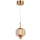 Pendente Bronze Vidro Champanhe 17cm Led 8W 3000K Bivolt