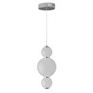 Pendente Bubble 12W 3500K Metal Cromado 3 Globos de Vidro Opalino Bivolt OR1245 Orluce
