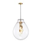 Pendente Caju Ø48cm x 60cm Cor Dourado e Vidro Transparente SKY 3039 TG