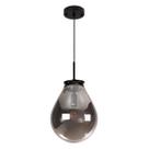 Pendente Caju Preto Cúpula Vidro Fumê 23x30cm Bella RZ001ESB ST1882