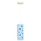 Pendente cerâmica artesanal retrô Tubo Astral Azul Grande