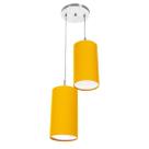Pendente Cilindrica Duplo De Cupula 14x25cm Amarelo Pendente Cilindrica Duplo De Cupula 14x25cm Amarelo