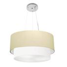 Pendente Cilíndrico Bege e Branco MJ-4061 Para Mesa de Jantar e Estar