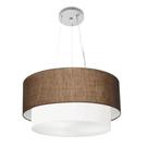 Pendente Cilíndrico Café e Branco MJ-4061 Para Mesa de Jantar e Estar