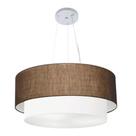 Pendente Cilíndrico Café e Branco MJ-4082 Para Mesa de Jantar e Estar