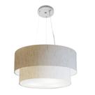 Pendente Cilíndrico Linho Bege MJ-4061 Para Mesa de Jantar e Estar