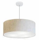 Pendente Cilíndrico Linho Bege MJ-4079 Para Mesa de Jantar e Estar