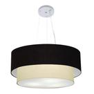 Pendente Cilíndrico Preto e Bege MJ-4082 Para Mesa de Jantar e Estar