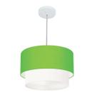 Pendente Cilíndrico Verde Limão e Branco MJ-4160 Para Mesa de Jantar e Estar