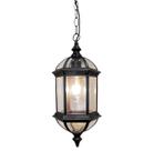 Pendente Colonial Metal Preto Vidro Transparente 43cm 1E27