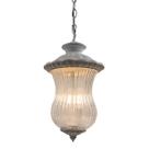 Pendente Colonial Metal Vidro Canelado 2xE14 Branco St1754