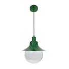 Pendente Colonial São Paulo Antigo 728 em Aço com Globo de Vidro Transparente Verde
