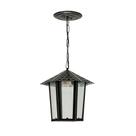 Pendente Colonial Sextavado Vidro liso1XE27 Preto - Blumenau Iluminação