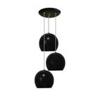 Pendente Colorido Tipo Bolinha - 03 Pendentes Juntos na Mesma Canopla - Preto