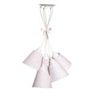 Pendente Com 5 Cúpulas Rosa Florais Quarto Bebê Infantil Menina Pendente Com 5 Cúpulas Rosa Florais Quarto Bebê Infantil Menina