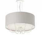 Pendente Com Cristal Cúpula 40x15 Cinza