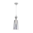 Pendente com cúpula em acetato cromada para 1 lâmpada E27