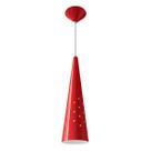 Pendente cone 35cm luminária em alumínio para lâmpada E27 - starlumen - vermelho st4019