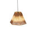 Pendente Cone Sextavado Fibra Natural Artesanal