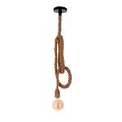 Pendente Corda Natural Rustico 180cm 1XE27 - Nordecor - 2056
