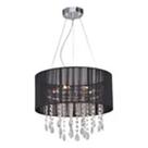 Pendente cristal com cúpula fio de seda preto HEVVY 93802