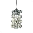 Pendente Cristal Diamante Quadrado Torcido CD4042 Transparente Cabo 60CM