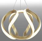 Pendente Cristal Dourado LED 35W 3 Cores de Luz Bivolt 3400 Lumens Luxo Decorativo Quarto Sala Cabeceira Provençal