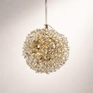 Pendente cristal esfera 10cm dourado com cristais clear KG 1G9 - Lampluz