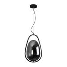 Pendente Cupula Vidro Uovo Preto Fosco 7 X 42cm ZR078 Starlux ST2537