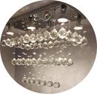 Pendente De Cristal Com Base De Inox Espelhado 50x22cm