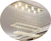 Pendente De Cristal K9 Com Base De Inox Espelhado 70x20cm