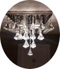 Pendente De Cristal Para Sala De Estar Com Base Inox 30x30cm
