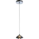 Pendente de Cristal Redondo 1 Lâmpada Nice Avant Fume