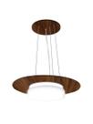 Pendente de Madeira Saturno Vidro Imola 40 cm Imbuia/Branco