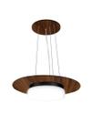 Pendente de Madeira Saturno Vidro Imola 40 cm Imbuia/Preto