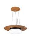 Pendente de Madeira Saturno Vidro Imola 45 cm Freijó/Preto