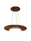 Pendente de Madeira Saturno Vidro Imola 45 cm Imbuia/Dourado
