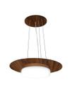 Pendente de Madeira Saturno Vidro Imola 45 cm Imbuia/Ouro Velho