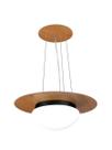 Pendente de Madeira Saturno Vidro Oval 45 cm Freijó/Preto Pendente de Madeira Saturno Vidro Oval 45 cm Freijó/Preto