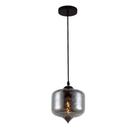 Pendente de Vidro Hanoi 21,5cmx18cm Bella Iluminação Preto e Fumê