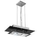 Pendente de vidro para 02 lâmpadas 38 cm x 23 cm - Preto