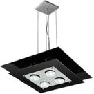 Pendente de vidro para 04 lâmpadas 44 cm x 44 cm - Preto