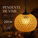 Pendente De Vime Estilo Palha Redondo 20cm Lustre Cabeceira Quarto Balcao Cozinha Gourmet Boho Bivolt Pendente De Vime Estilo Palha Redondo 20cm Lustre Cabeceira Quarto Balcao Cozinha Gourmet Boho Bivolt