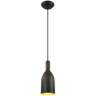 Pendente Decor Luminária Garrafa Alumínio Preto/Cobre