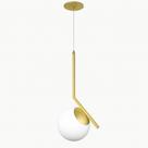 Pendente Decorativo Curve 66CM Metal/Vidro Dourado Fosco 1L G9 Old Artisan PD-5200-DRF-CGB