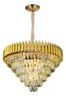 Pendente deTeto E14x15 Lâmpadas Metal Dourado Cristal Transp Pendente deTeto E14x15 Lâmpadas Metal Dourado Cristal Transp